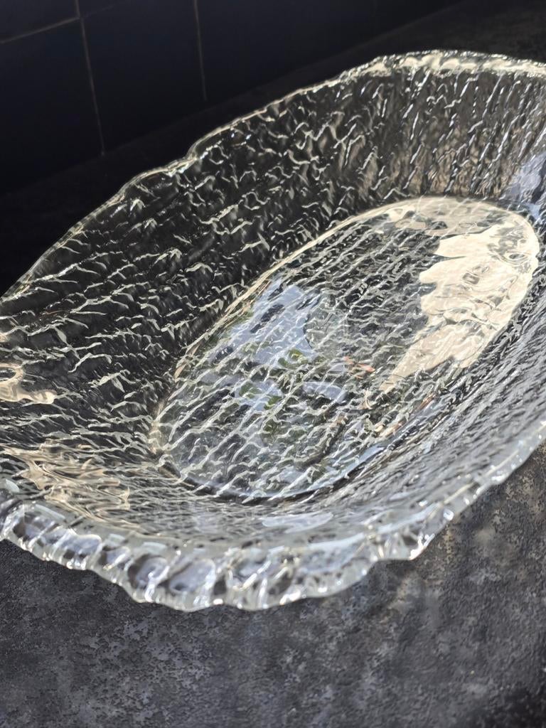 Grote langwerpige fruitschaal glas, Schaal, Nieuw, Ophalen of Verzenden, Glas
