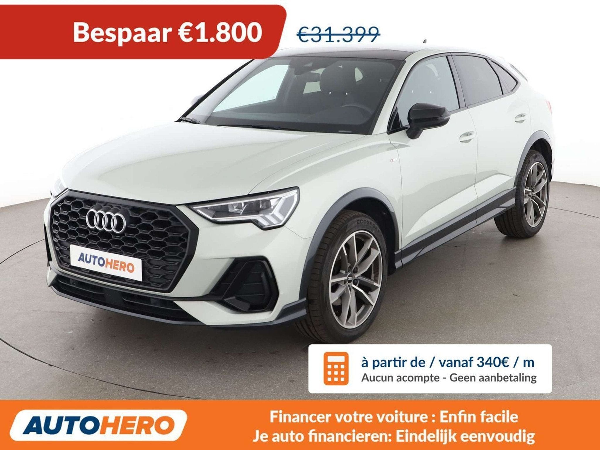 Audi Q3 35 TDI S line (bj 2022, automaat), Auto's, Gebruikt, 1655 kg, SUV of Terreinwagen, Zilver of Grijs