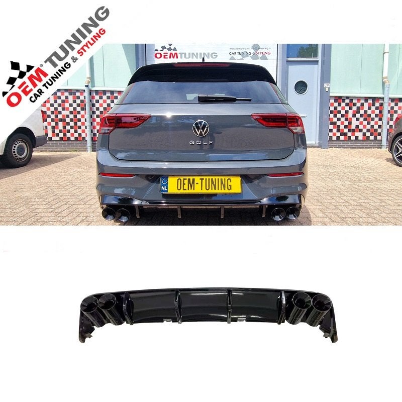 Diffuser geschikt voor Golf 8 | 8R-Look | 2020-2024 | Hglans, Volkswagen, Nieuw, Ophalen of Verzenden, Achter