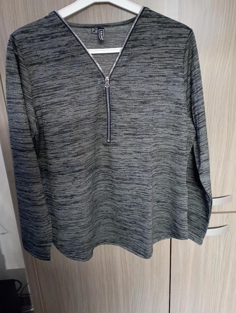 grijs gevlamde longsleeve BONPRIX mt 44 - 46 NIEUW, Kleding | Dames, T-shirts, Ophalen, Bonprix, Maat 42/44 (L), Zo goed als nieuw
