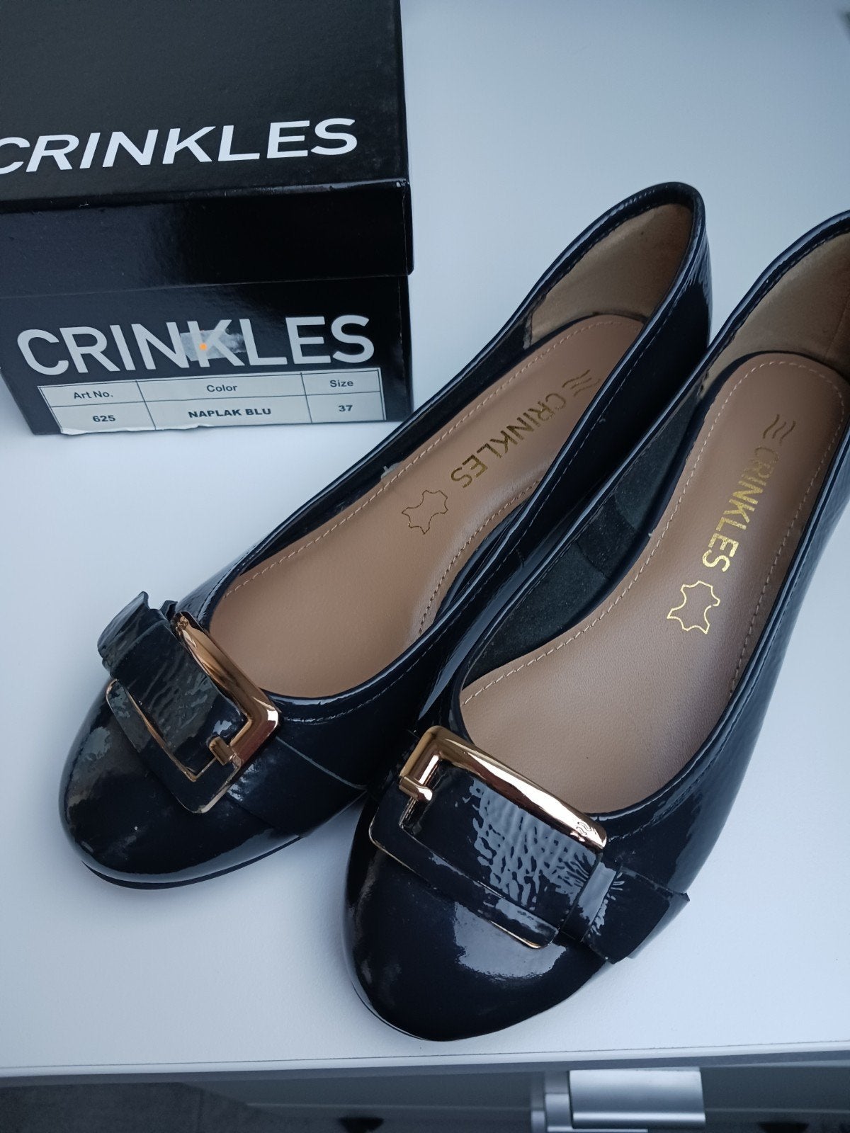 Blauwe schoenen merk Crinkles net als nieuw te koop.M 37, Ophalen, Crinkles, Blauw, Instappers