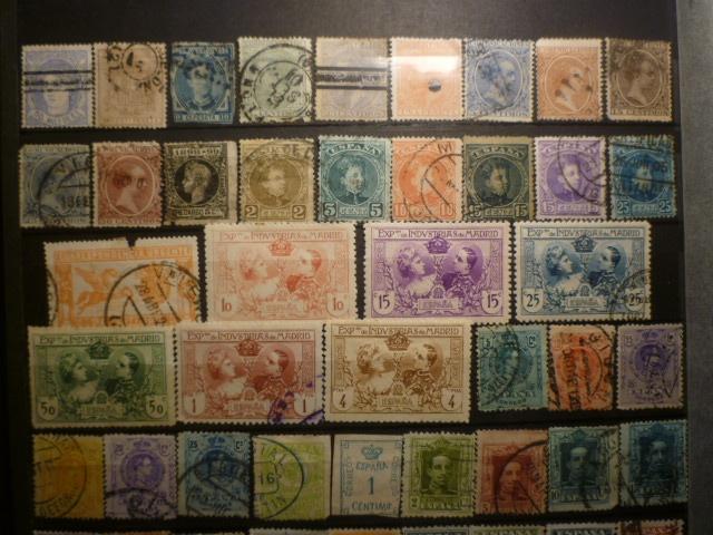 Lot de timbres espagnols anciens (165 Ex) Oblitéré, Envoi