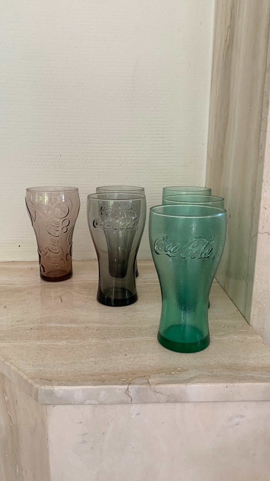 6 Coca-Cola collector's glazen,, Verzamelen, Ophalen, Zo goed als nieuw