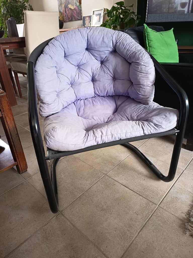 Fauteuil lounge/fauteuil de lecture avec structure en métal, Enlèvement, Utilisé