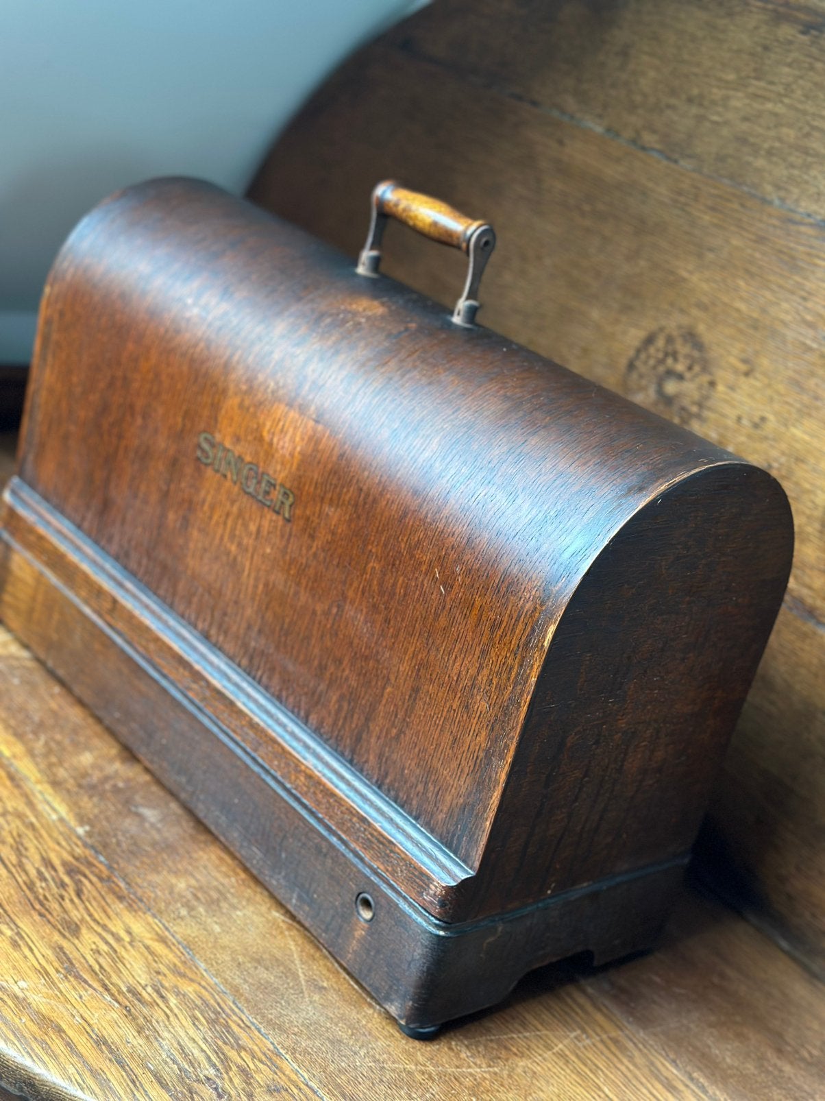 Vintage Singer Naaimachine uit 1949 –Houten Kap, Accessoires, Ophalen