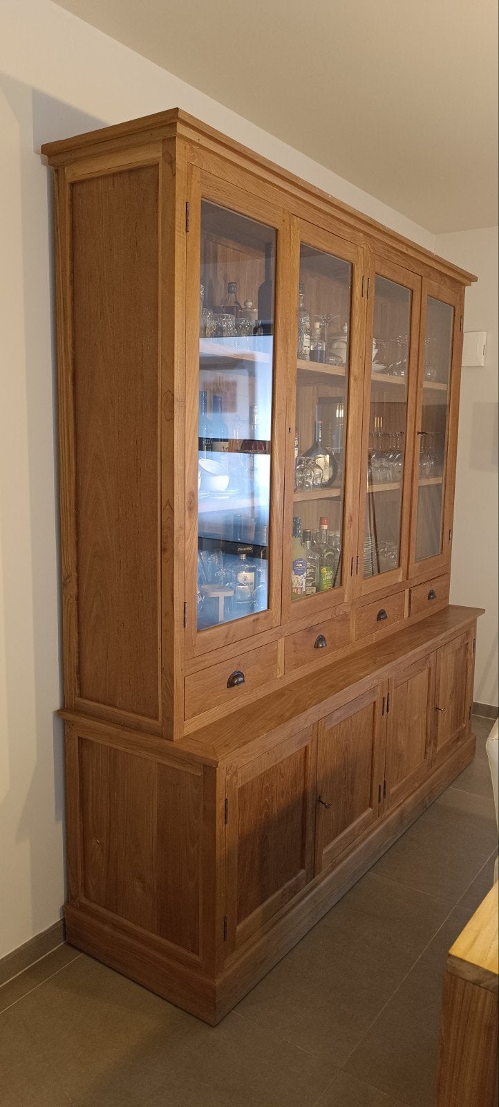 vitrinekast in teak, Huis en Inrichting, Ophalen