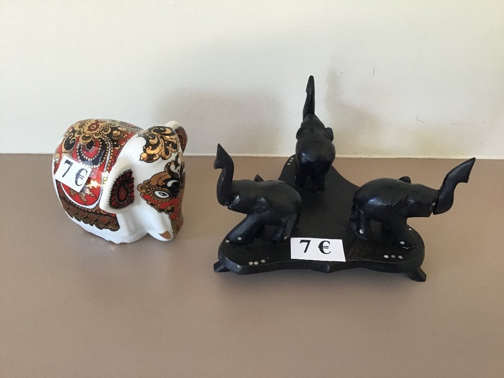 2 beeldjes van olifanten voor slechts 7 euro per beeldje, Verzamelen, Ophalen of Verzenden, Zo goed als nieuw, Wild dier