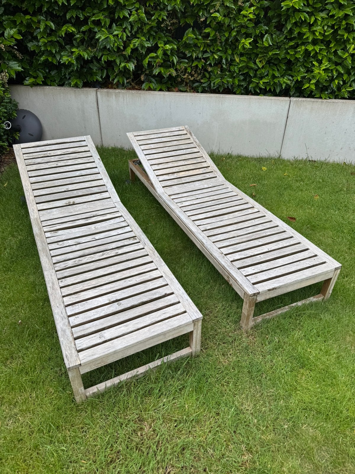 2 houten ligbedden te koop, Tuin en Terras, Ophalen, Gebruikt, Hout
