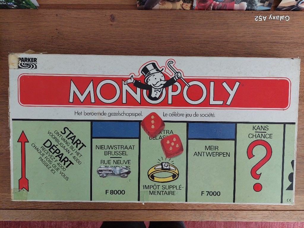 vintage Monopoly spel Belgische versie 2-talig, Vijf spelers of meer, Ophalen of Verzenden, Gebruikt, Parker