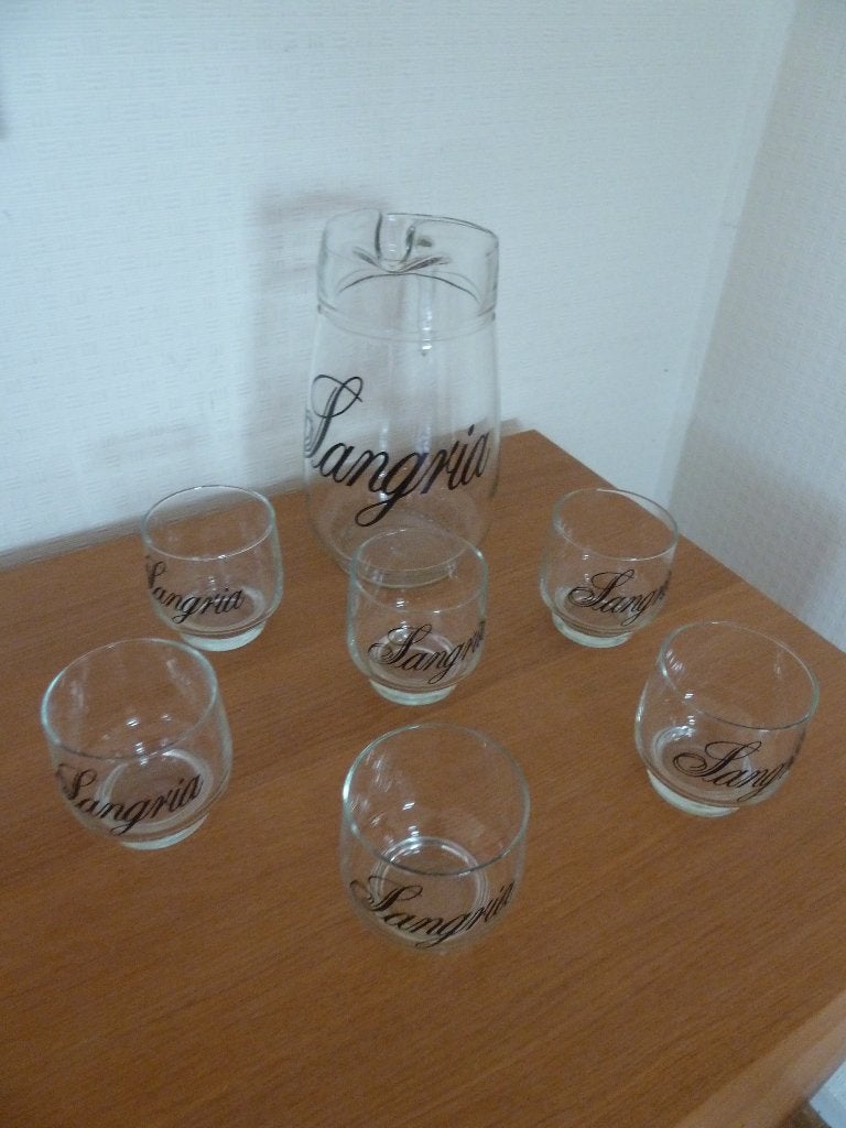 Pichet Sangria avec ses 6 verres  Sangria, Enlèvement