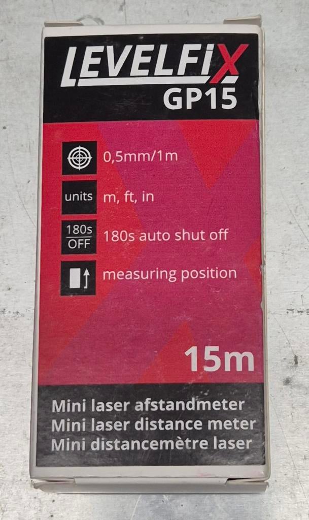 Mini-compteur laser LevelFix GP15 (15 mètres), Bricolage & Construction, Instruments de mesure, Enlèvement ou Envoi, Neuf, Distance