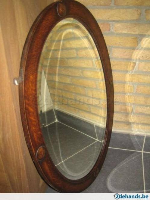 antieke spiegel - Victoriaans ; houten lijst, Enlèvement, Ovale