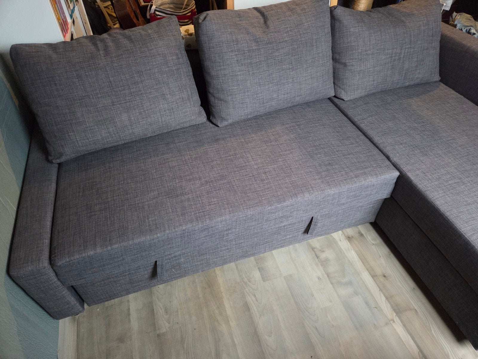 IKEA Friheten slaapbank met opberger, Ophalen, Tweepersoons, 140 cm, Zo goed als nieuw
