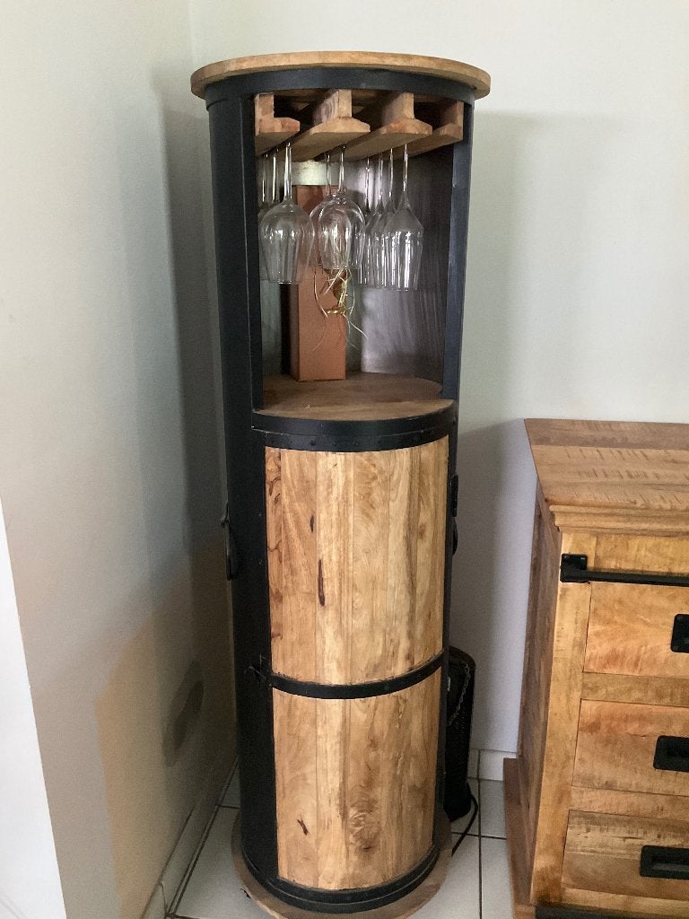 Mango houten eetkamer meubelen, Ophalen, Zo goed als nieuw, Industrieel