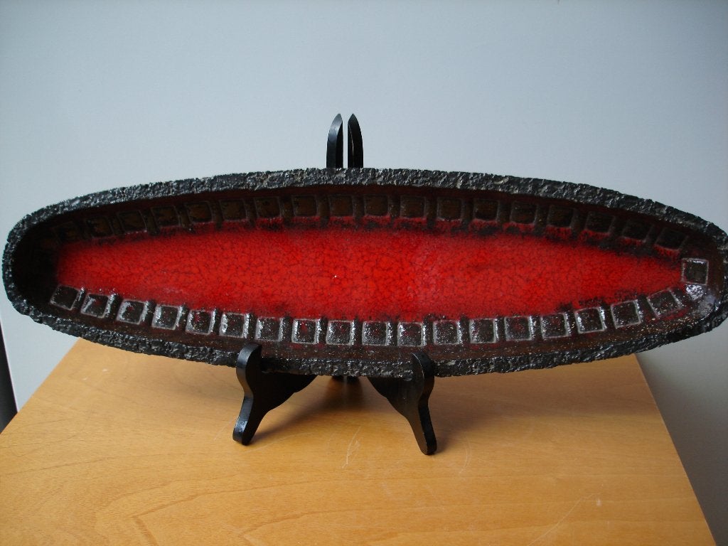 VTG TALBOOM keramiek retro lange schaal brutalistisch design, Enlèvement ou Envoi, Plat