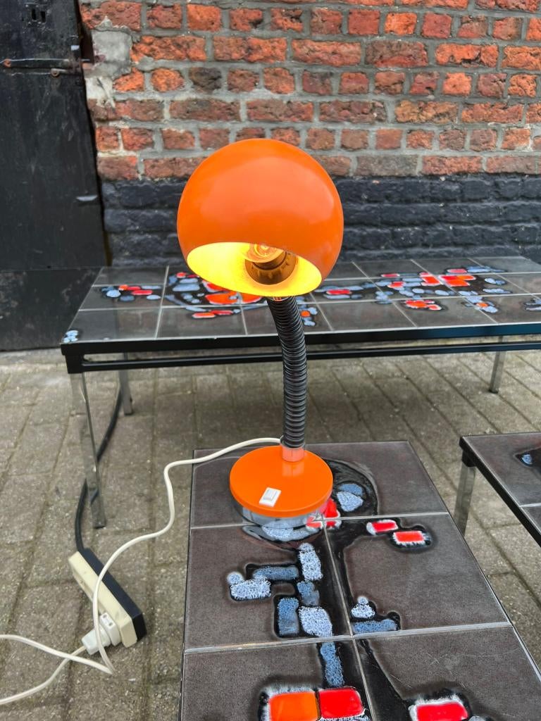 Lampe de bureau rétro Space Age des années 1970 — Orange et, Collections, Enlèvement ou Envoi, Maison et Meubles