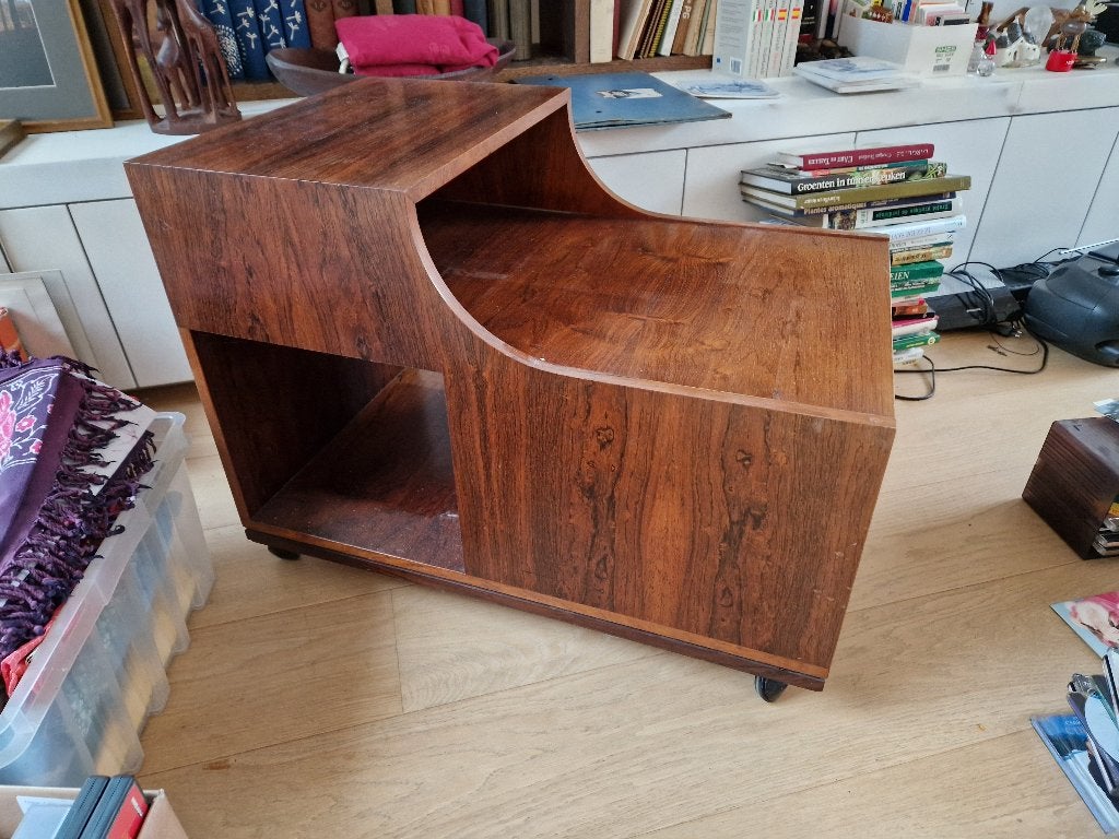 Bijzettafel op wieltjes, Huis en Inrichting, Gebruikt, Klassiek, 55 tot 75 cm, Rechthoekig