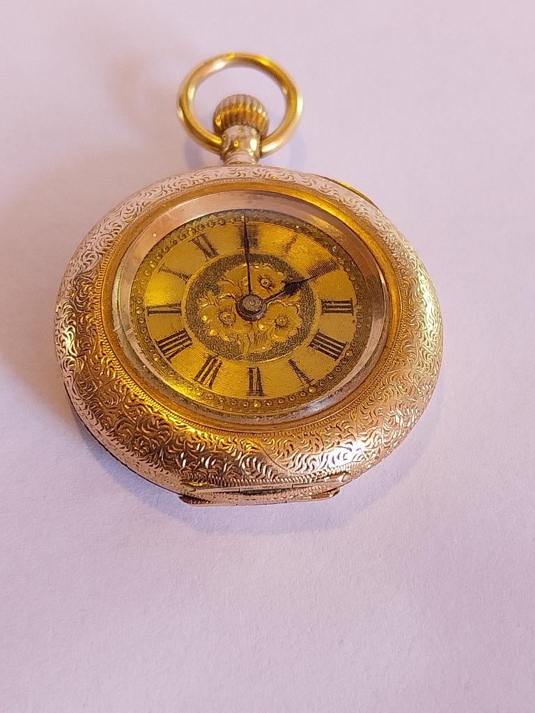 19E EEUWS KONINKLIJK 14K GOUDEN ZAKHORLOGE, Handtassen en Accessoires, Zakhorloge, Zo goed als nieuw, Goud, Goud