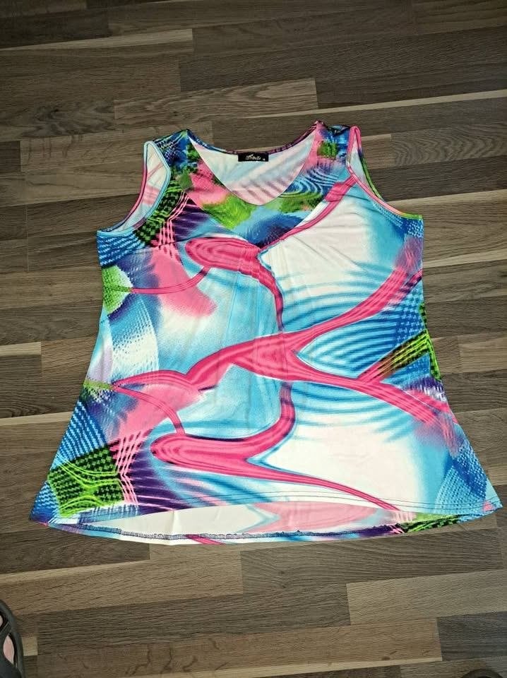 Top in frisse kleuren, XL (oto=57 cm), Enlèvement ou Envoi, Comme neuf, Taille 46/48 (XL) ou plus grande, Sans manches