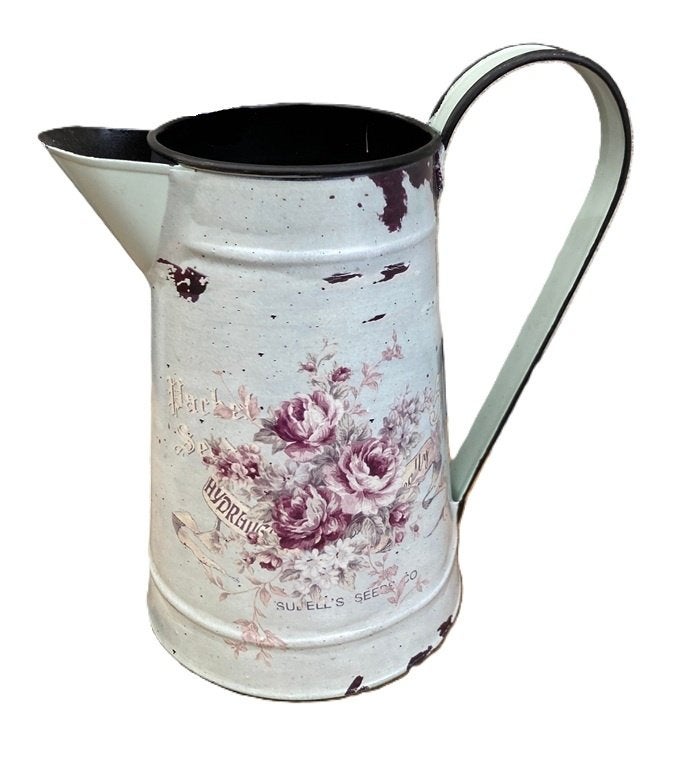 FLOWERPOT BROCANTE SCHENKKAN PRINT BLOEMEN OLD GREEN 20 cm, Ophalen of Verzenden