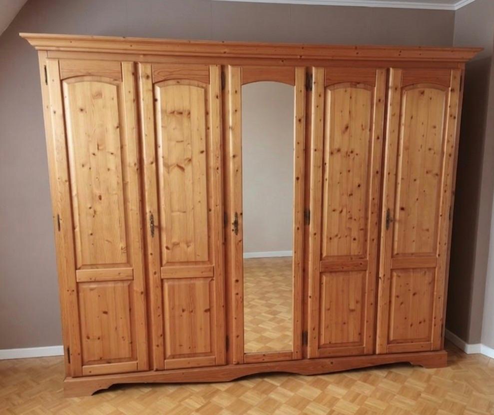 Chambre complète en pin (5 pièces + sommier), Enlèvement, Comme neuf, Deux personnes