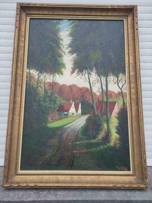 huile sur toile chemin signe maurice wybo, Antiquités & Art, Enlèvement, Toile