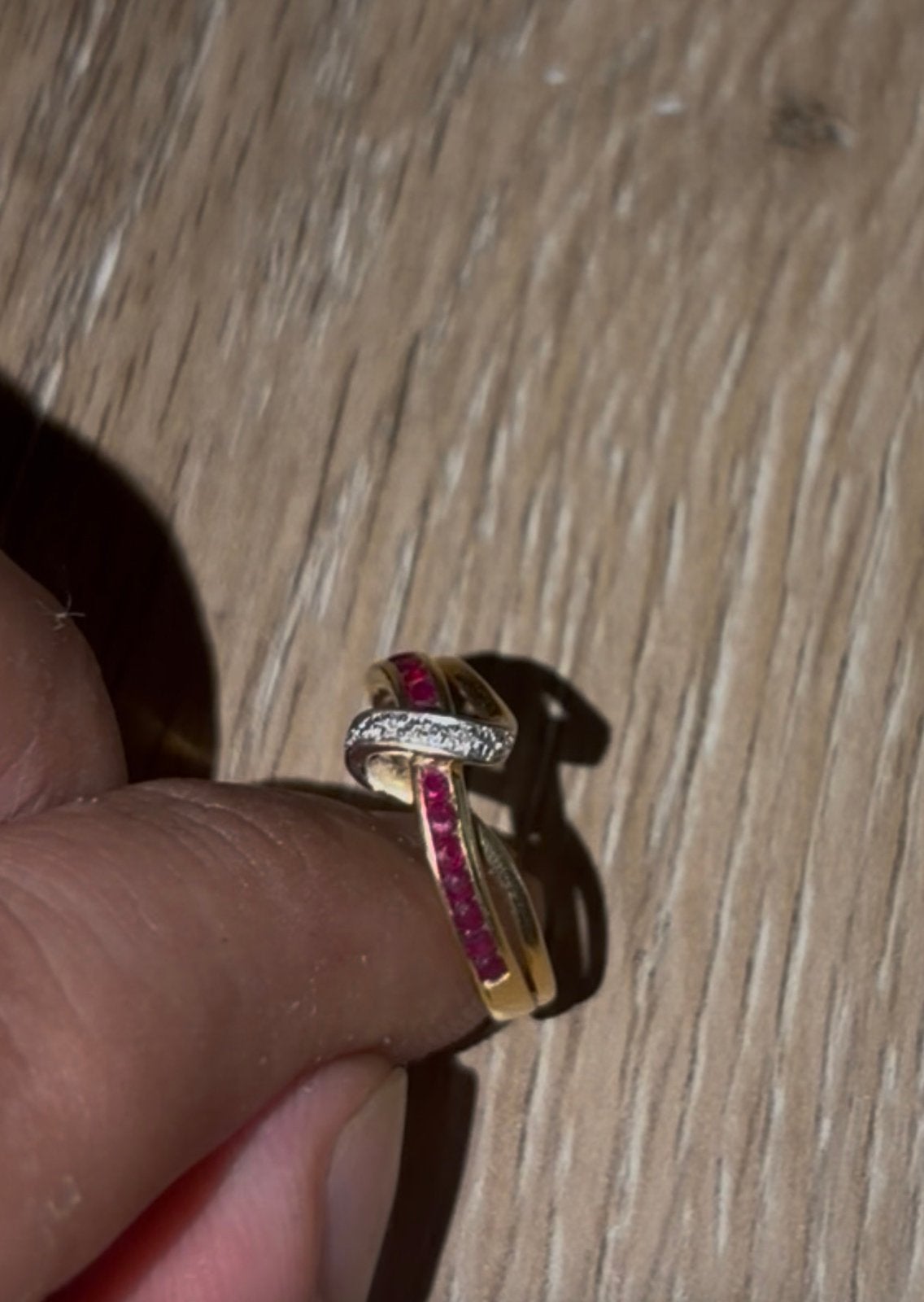 Gouden ring (14k), Handtassen en Accessoires, Ringen, Ophalen, Gebruikt, Met edelsteen, Dame
