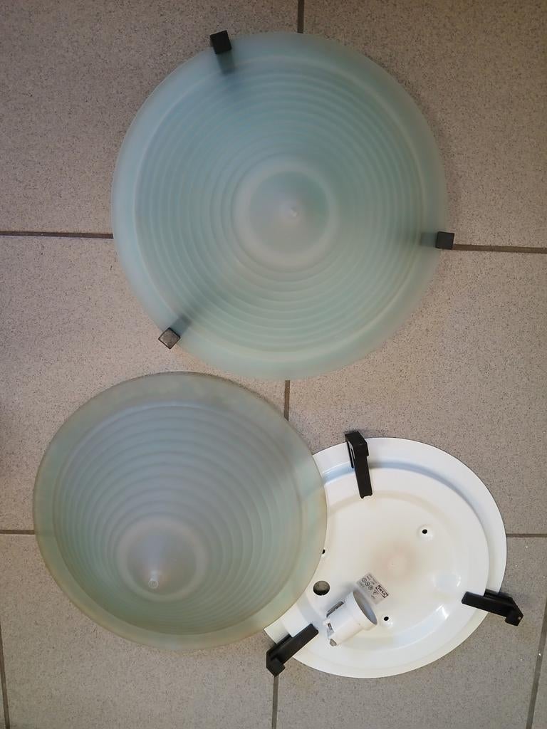 2 vintage plafondlampen Ikea, Enlèvement ou Envoi, Utilisé, Verre, Vintage