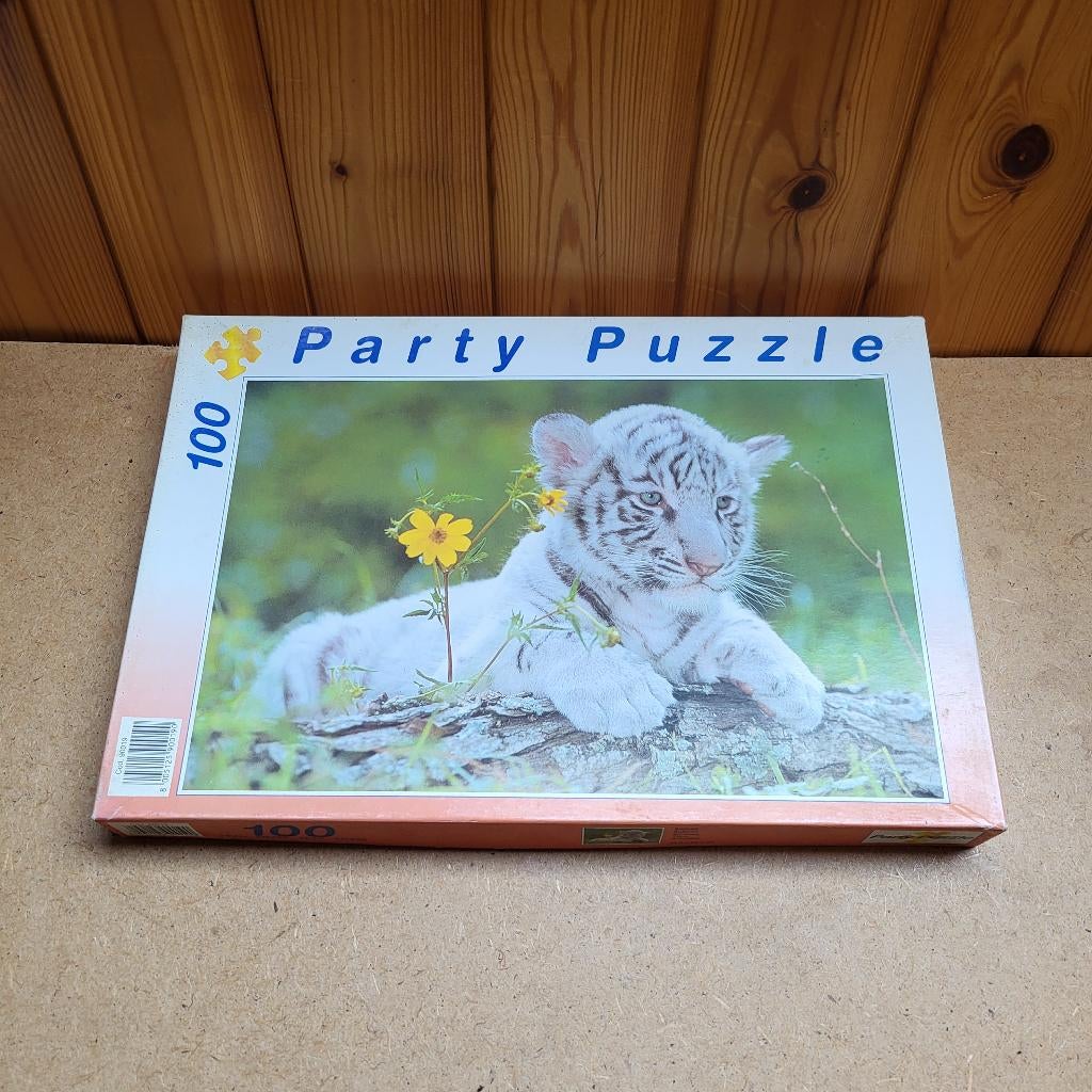 Puzzel witte tijger - 100 stukjes, Ophalen of Verzenden, Meer dan 50 stukjes, Gebruikt