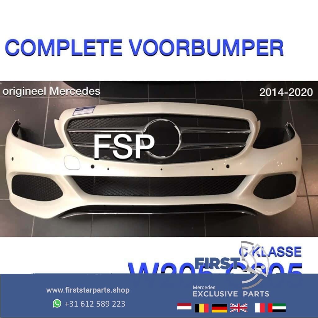 Originele Mercedes W205 C205 S205 VOORBUMPER COMPLEET WIT 20, Utilisé, -, Avant, -