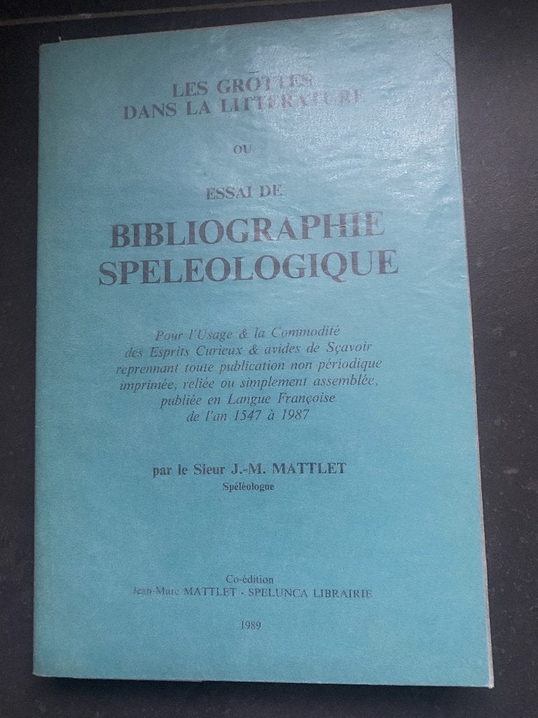 Mattlet bibliografie Speleologie grot, Ophalen of Verzenden