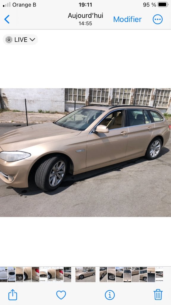 BMW 520d break, Cuir, Beige, Break, Particulier