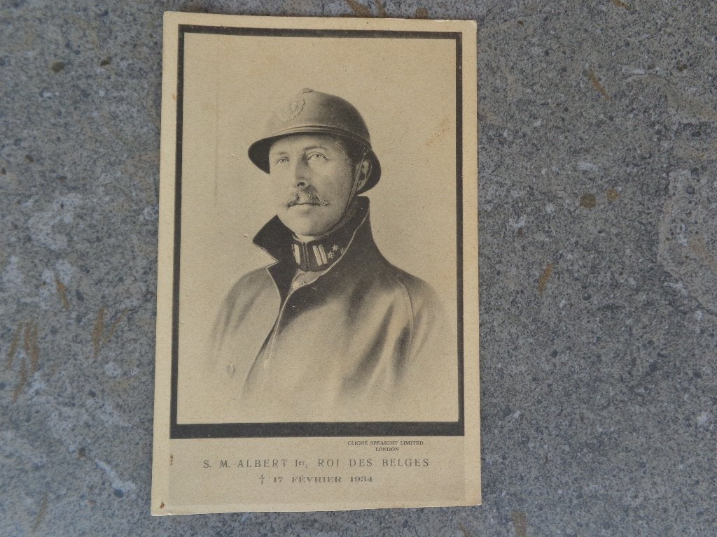 1 oude foto Albert I helmde, Verzamelen, Koningshuis en Royalty, Ophalen