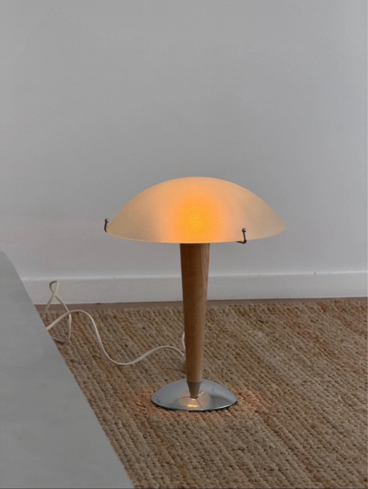 Vintage Ikea tafellamp, 1990, Vintage, Comme neuf, Verre, Enlèvement