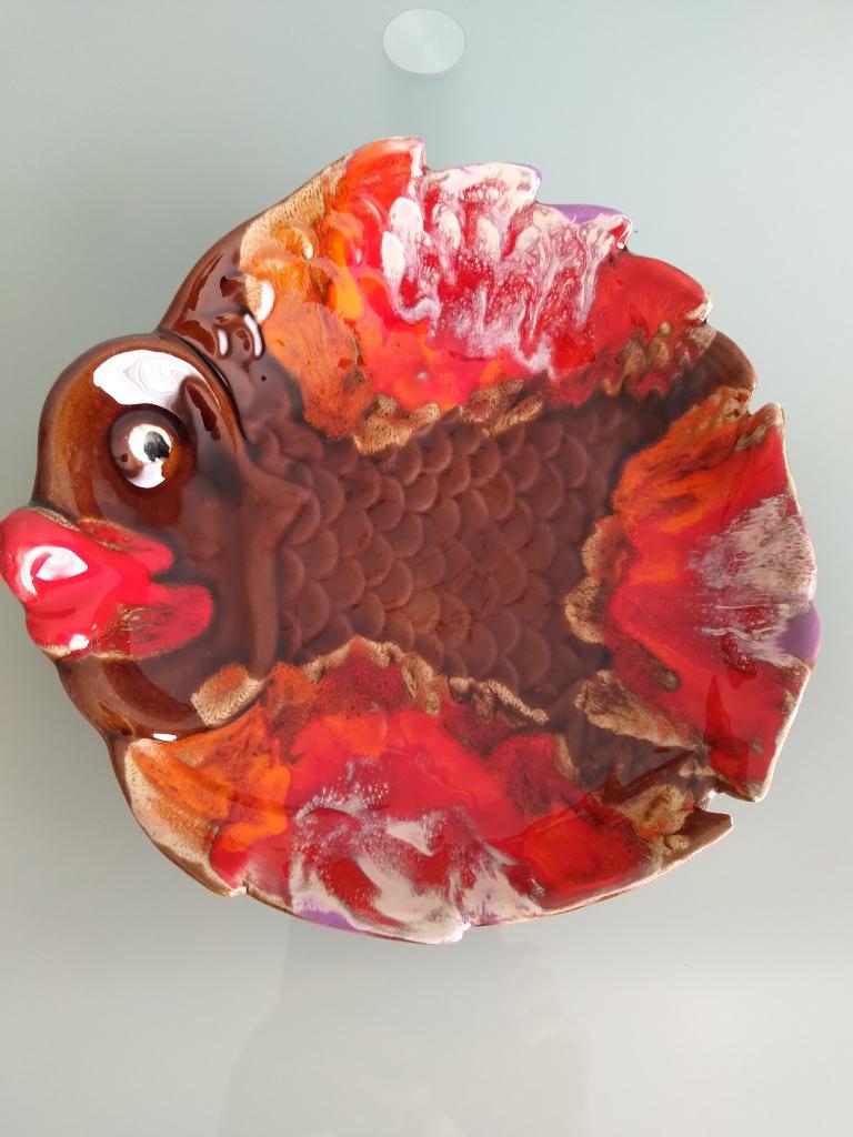 coupe Vallauris vintage en forme de poisson, Antiquités & Art, Enlèvement ou Envoi