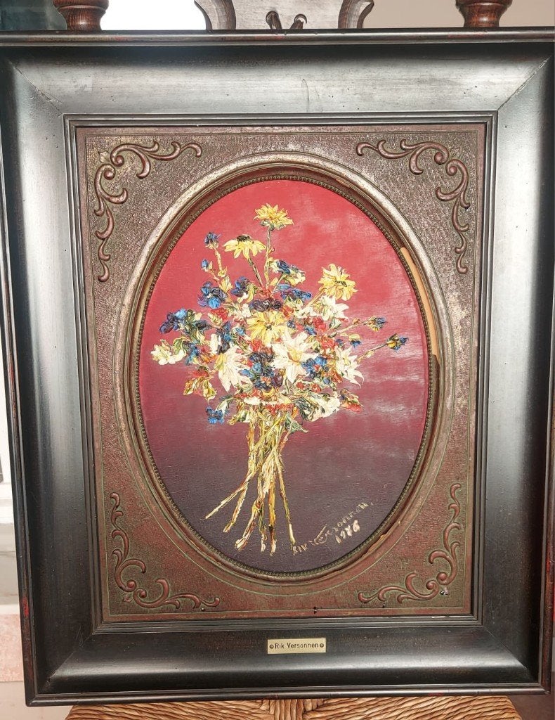 Tableaux RIK   VERSONNEN, Enlèvement, Fleurs, Toile