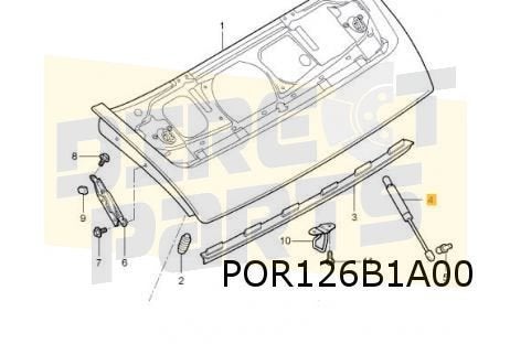 Porsche 911 (9/04-12/11) (997) 911 gasveer moterklep (achter, Neuf, -, -, Porsche