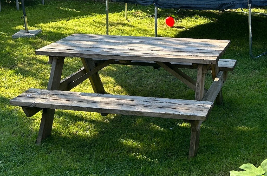 Buitentafel picknick, Tuin en Terras, Ophalen, Gebruikt, Hout