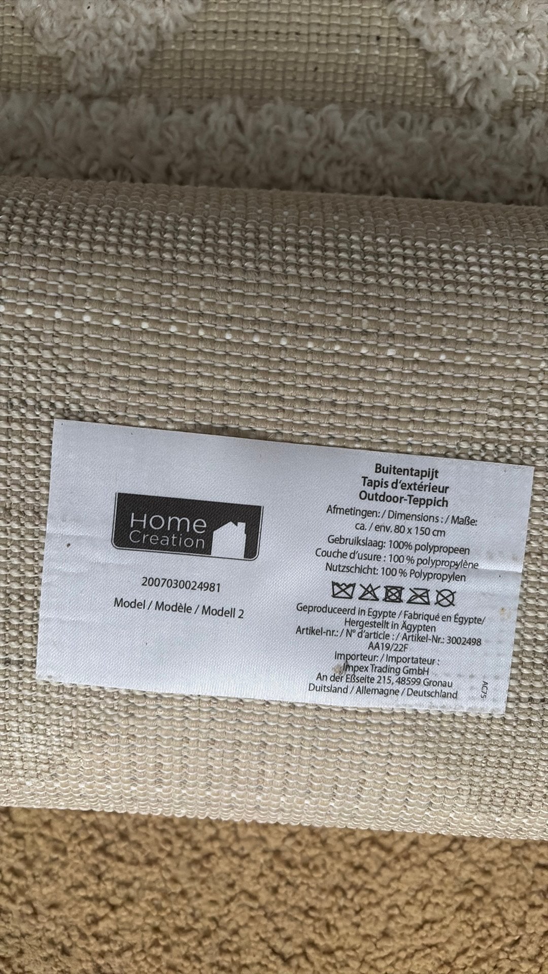 Tapis d exterieur, Enlèvement