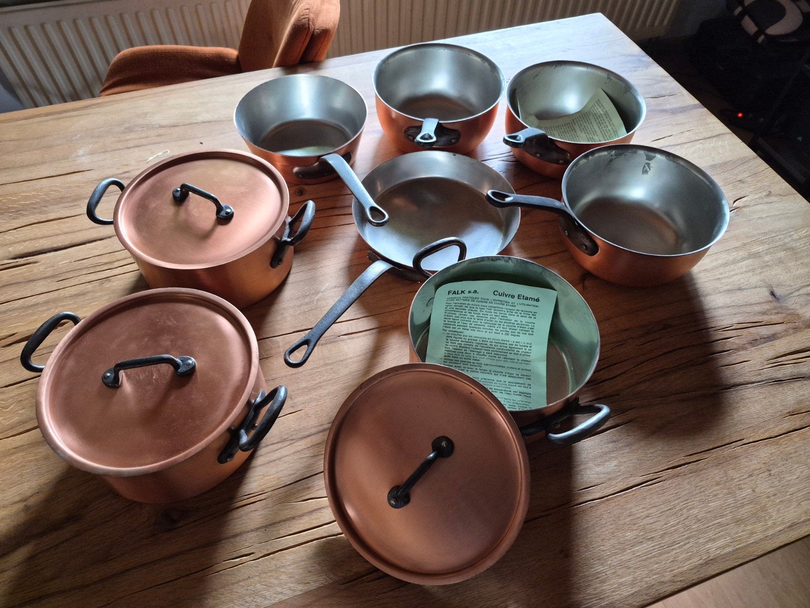 8 kopere kookpotten/pannen, Antiek en Kunst, Ophalen