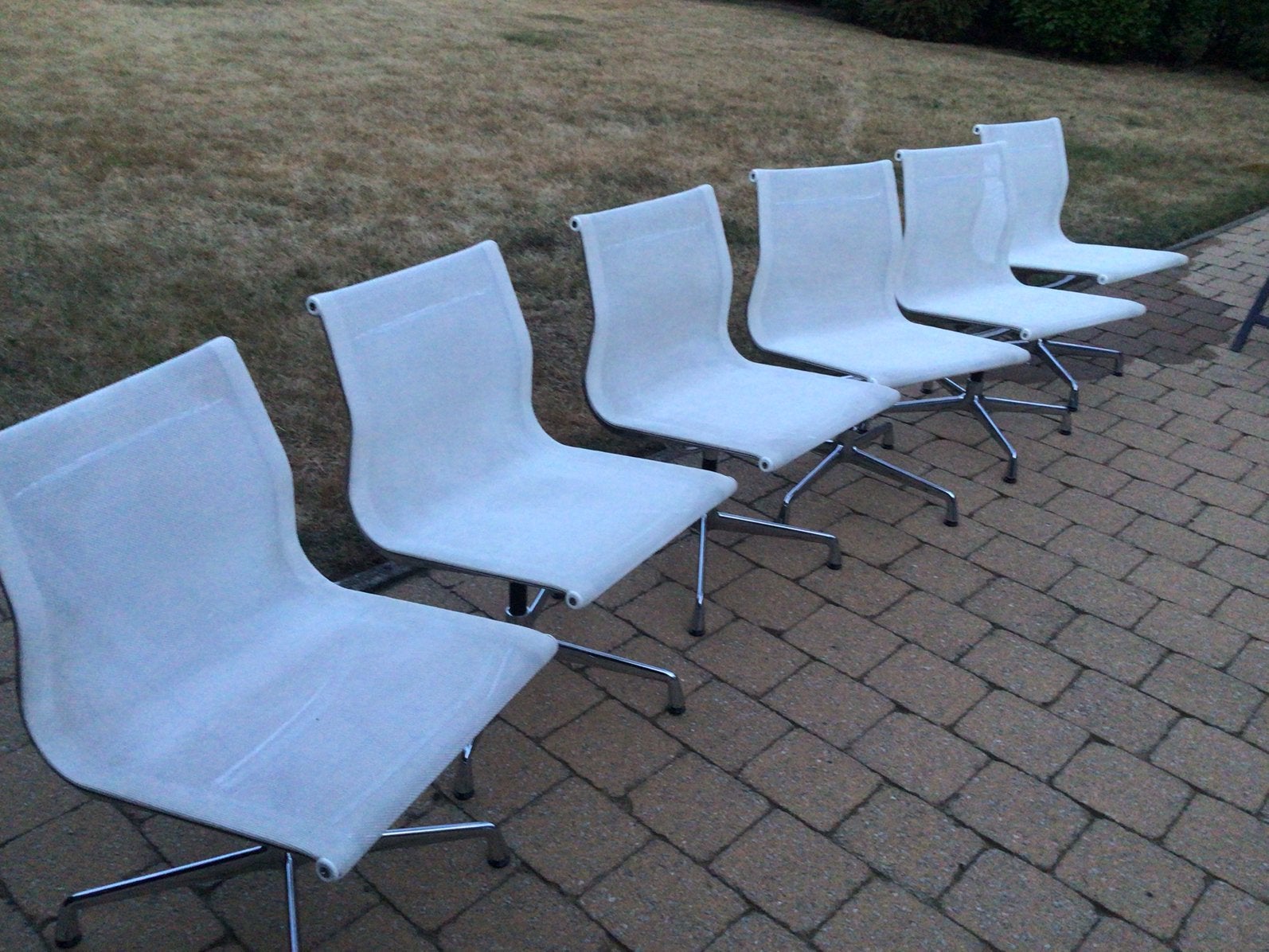 6 vitra witte draaistoelen, Métal, Enlèvement, Blanc, Modern