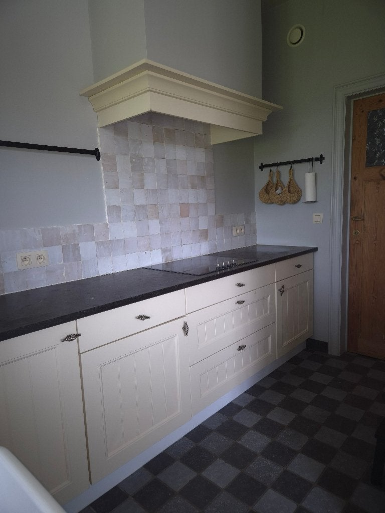 Keuken, Huis en Inrichting, Keuken | Complete keukens, Gebruikt, Hoekkeuken, Crème, Graniet of Steen, Ophalen