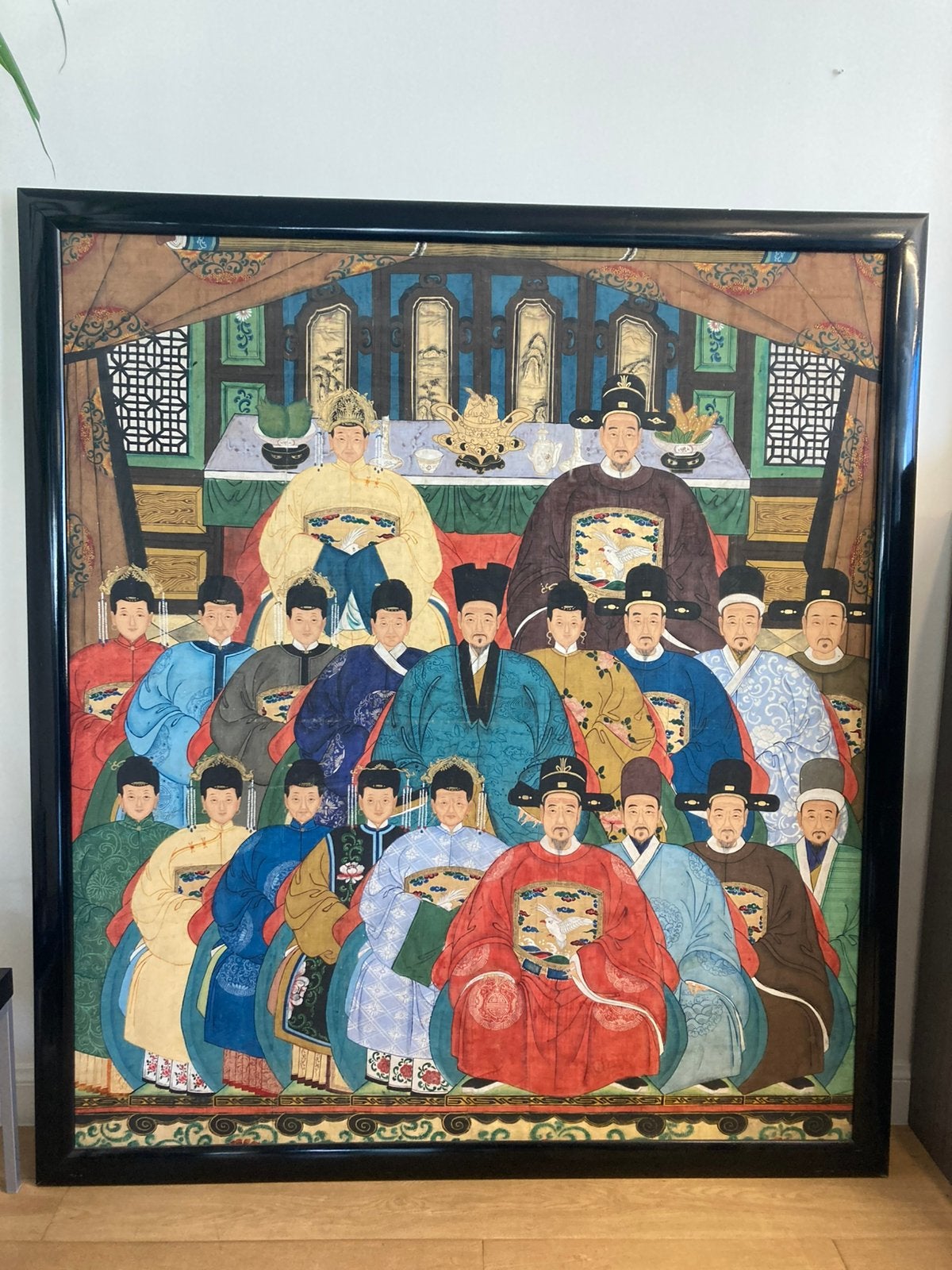 Chinees familieportret schilderij op doek, Enlèvement