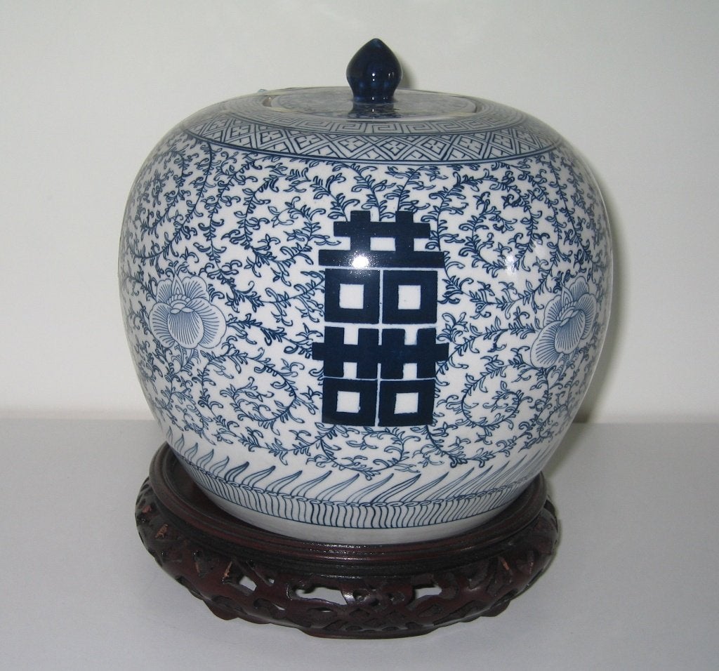 Pot à gingembre en porcelaine chinoise - 2042, Antiquités & Art, Bleu, Chine, Enlèvement, Décoré