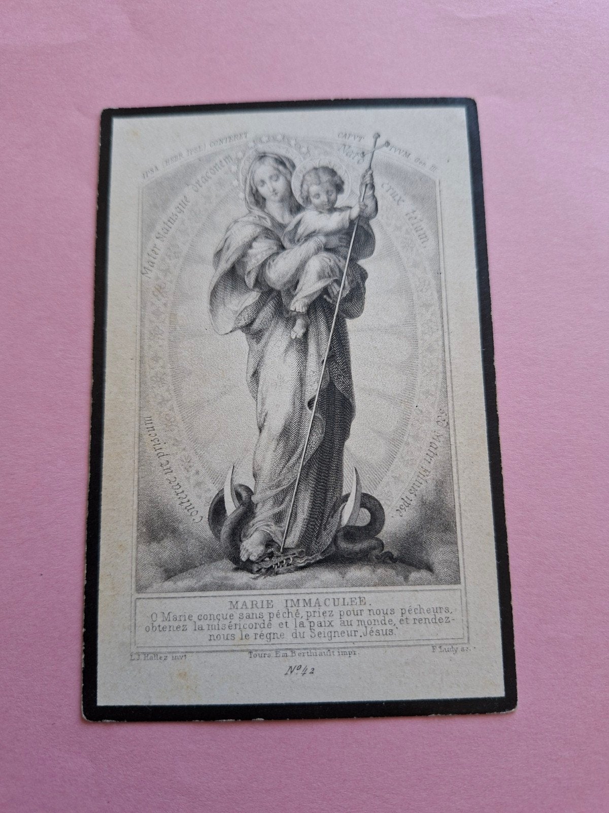 Carte de prière, Enlèvement ou Envoi, Image pieuse
