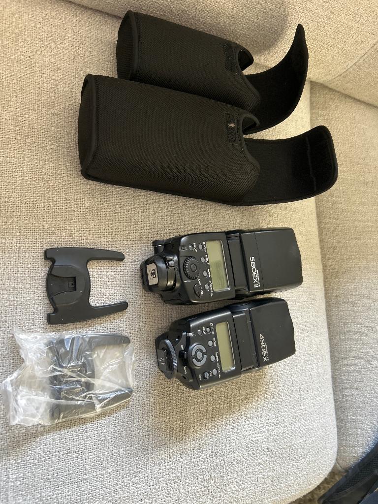 Canon flitser 580exII en 430EX, Enlèvement, Comme neuf, Filtre de protection, Autres marques