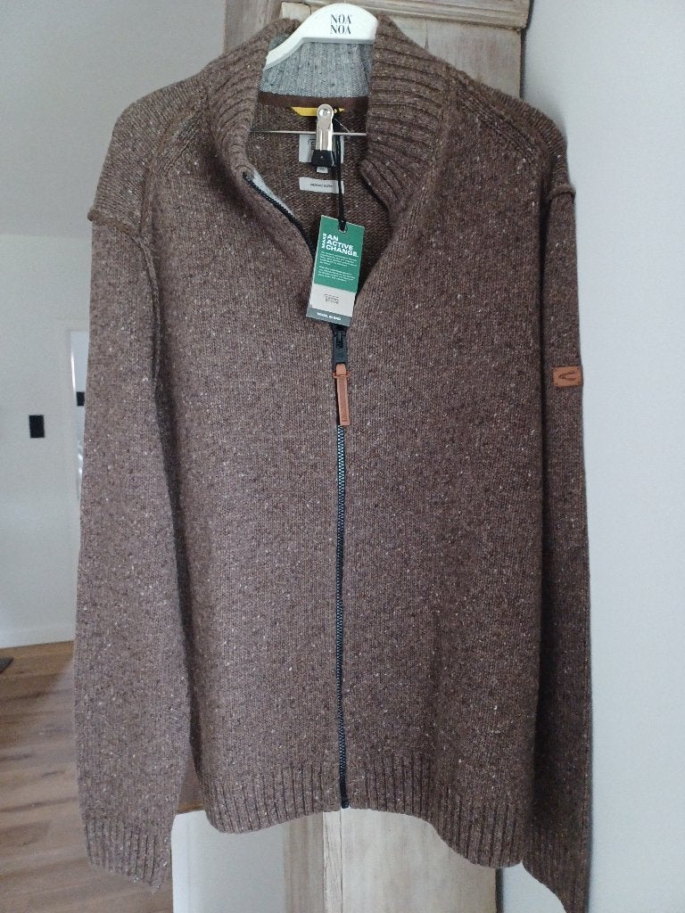 CAMEL ACTIVE BRUINE PULL  TRUI MET RITSSLUITING NIEUW, Kleding | Heren, Bruin, Nieuw, Overige maten, Ophalen of Verzenden