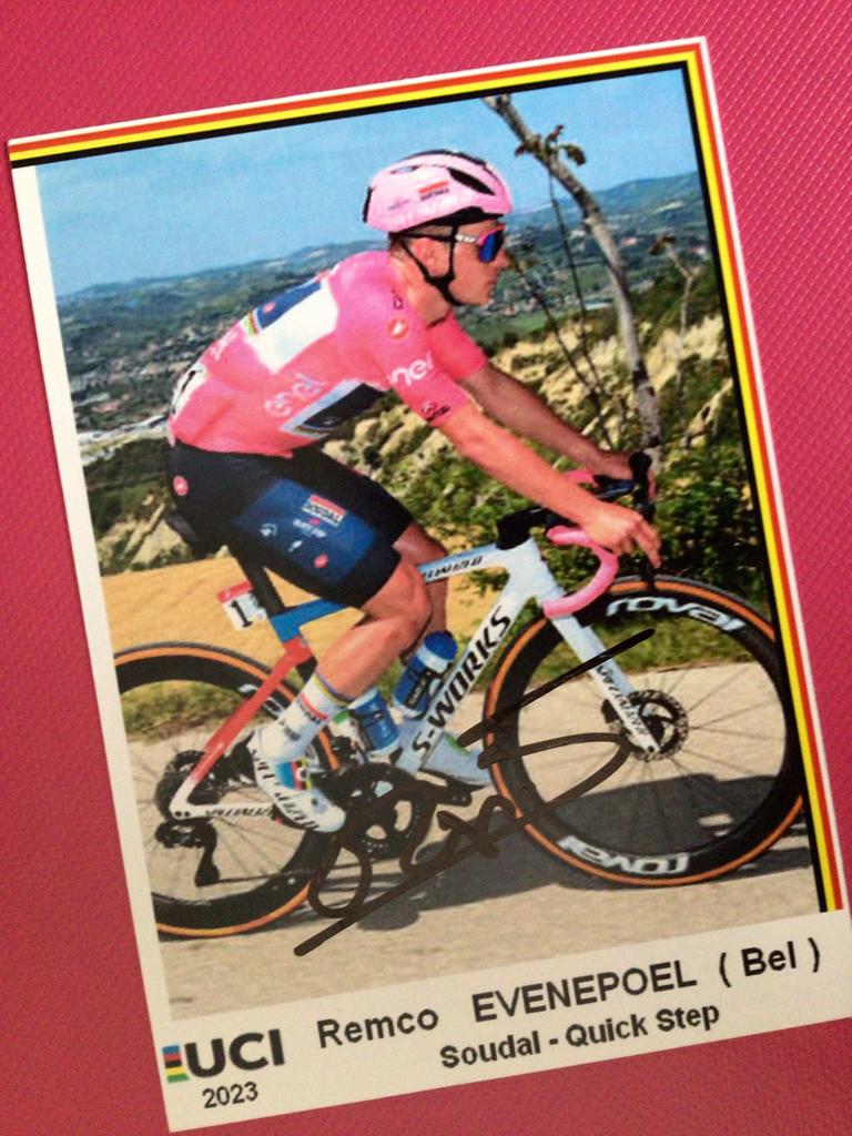 wielerkaart 2023 giro team quick step remco evenepoel signe, Envoi, Comme neuf
