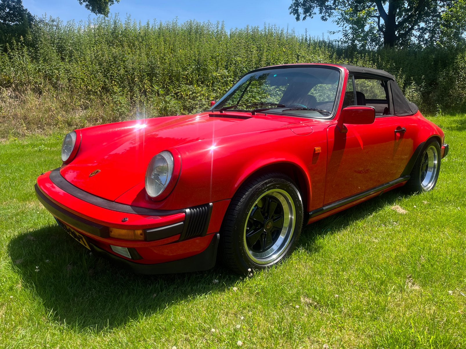 Porsche 911 sc cabrio. Body off restauratie nieuwstaat, 4 zetels, Zwart, Cabriolet, Leder
