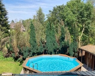 Piscine Wood&co pompe filtre pompe à chaleur bâche sécurité, 300 cm ou plus, Enlèvement, Utilisé, Piscines hors sol